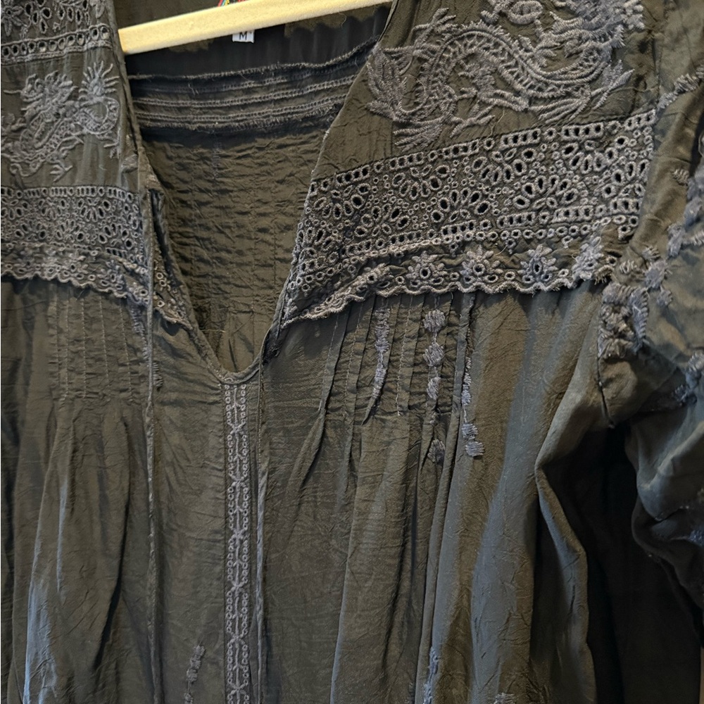 Johnny Was Black Tunic with Embroidery - Picture 2 of 5